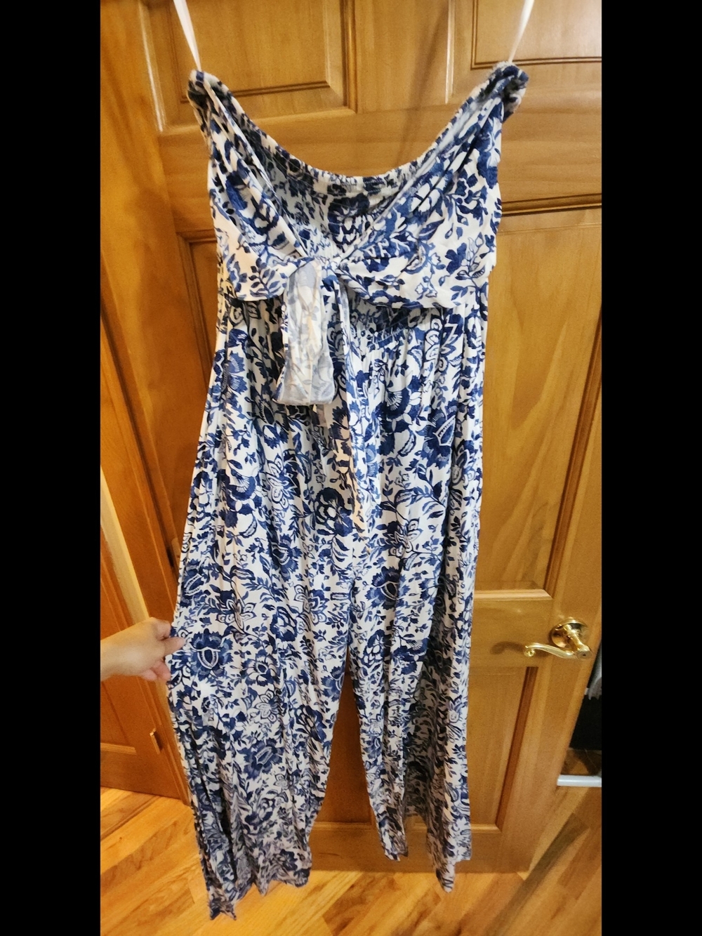 Blue & White Floral Wide-Leg Jumpsuit